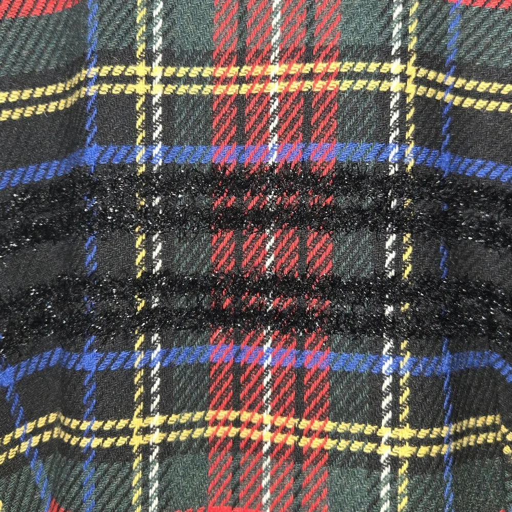 J Crew Sheath Lurex Stewart Tartan Mini Lined High Neck Christmas/Holiday Dres… - Picture 2 of 4